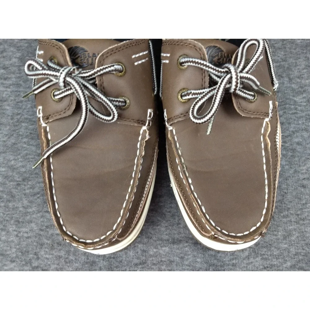 Island Surf Co Boat Deck Shoes Cod Dark Brown Men's 8M Lace Up Round Toe Cushion - Picture 3 of 16